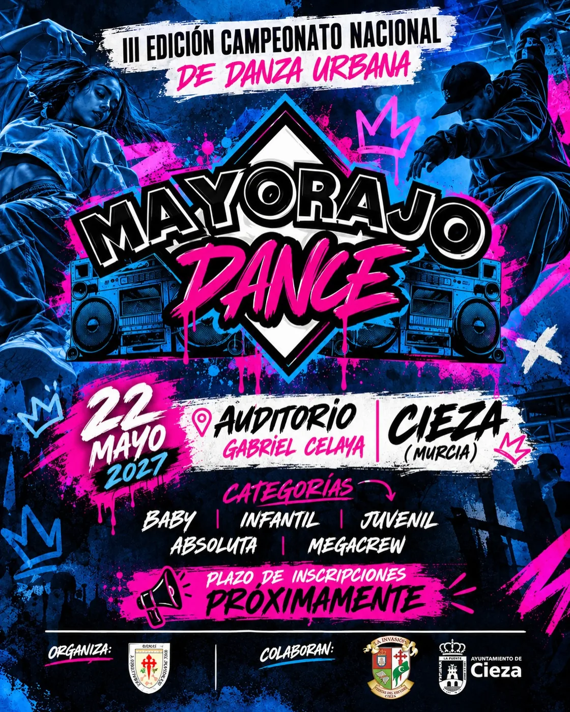 Cartel de Campeonato nacional de danza urbana MayoraJo Dance